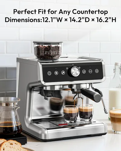 Miniatura 8 de EUHOMY Máquina de Espresso con Molinillo, Cafetera de 20 Bares con Varilla de Vapor para Espumar Leche, Máquinas de Café Espresso Profesionales
