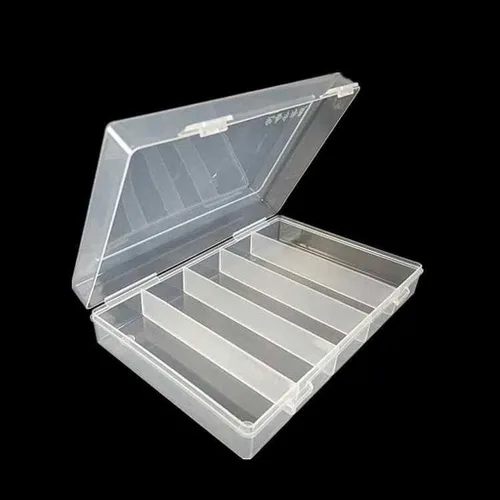 Miniatura 9 de ljhnba 5 ranuras de almacenamiento rectangular de plástico coleccionable, contenedor de almacenamiento apto para 100 piezas de 1.181 in, caja