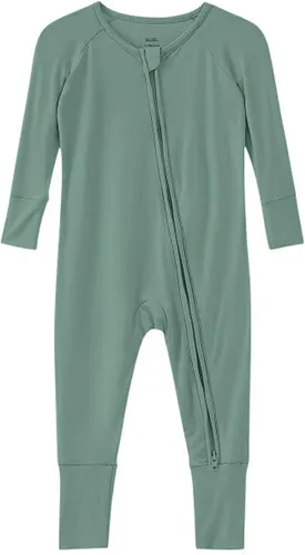Miniatura 13 de Pijama de viscosa de bambú sin pies para niños y niñas, pijamas con cremallera para dormir y jugar, mameluco - 0-24 meses