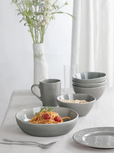 Miniatura 6 de famiware Aurora - Cuencos para pasta de 8.75 pulgadas, cuencos grandes de 32 onzas para cocina, ensalada, sopa, platos de pasta de gres irregular