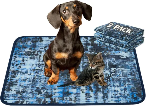 Miniatura 11 de Qeils Almohadillas Lavables para Orina para Perros, Paquete de 2 Almohadillas Reutilizables para Cachorros de 18"x24" Superabsorbentes a Prueba