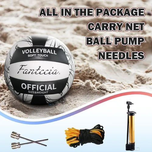 Miniatura 6 de Voleibol Oficial Talla 5 para jugar al aire libre, Balones de voleibol de playa suaves para jóvenes adultos, principiantes entrenamiento Lite