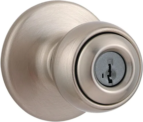 Miniatura 13 de Kwikset Pomo de puerta de entrada Polo con cerradura y llave, manija de puerta exterior con llave segura, pomo de puerta para entrada delantera