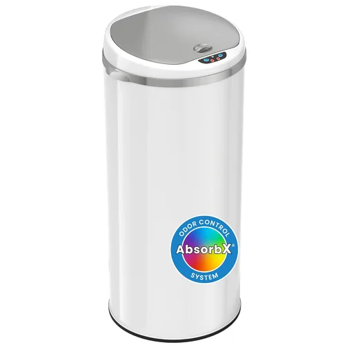 iTouchless Cubo de basura redondo, perfecto para el hogar, cocina, oficina, cubo de basura con sensor sin contacto de 13 galones con sistema de