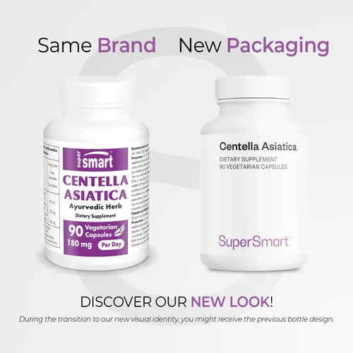 Miniatura 2 de Supersmart - Centella Asiatica 180mg por día - Suplemento de extracto de Gotu Kola Sin OMG y sin gluten - 90 cápsulas vegetarianas