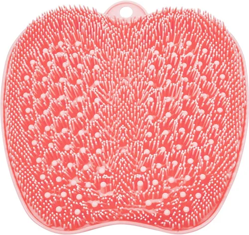 BESKAR XL Esterilla grande para limpiar los pies en la ducha - Limpiador de pies para la ducha para eliminar callos y piel muerta, esterilla de Rosa