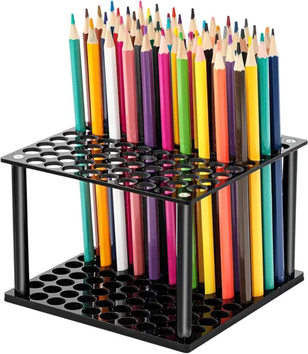 Outus Soporte para pinceles de 96 agujeros, soporte para pinceles acrílicos, organizador de escritorio, soporte para lápices, pinceles de pintura,