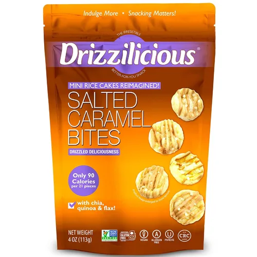 Miniatura 10 de Drizzilicious Mini Tostadas de Arroz - Tostadas de Arroz Crujientes, Snack Saludable para Adultos y Niños, Tostadas de Arroz Saborizadas, Veganas