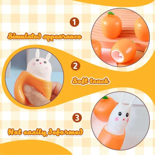 Miniatura 4 de Esenciales para la cesta de Pascua, nuevo conejo de zanahoria 2026, conejo de Pascua hecho a mano, conejo de zanahoria de Pascua para rellenos