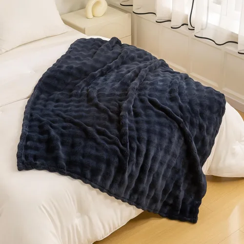 Miniatura 13 de YUSOKI - Manta de forro polar 3D con burbujas Felpa ultrasuave y esponjosa de 13.44 oz/m² Manta ligera y acogedora para sofá cama Para todas