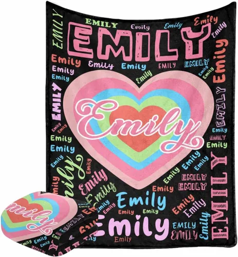 Miniatura 25 de M YESCUSTOM Mantas de bebé personalizadas, manta de bebé personalizada con texto y nombre para niños y niñas, manta azul, regalo para cumpleaños