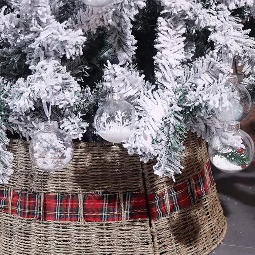 Miniatura 6 de Lulu Home 20 unidades de 3.15" Adornos de bolas de Navidad transparentes, bolas transparentes preencordadas con decoraciones únicas