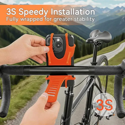 Miniatura 7 de Soportes universales de teléfono para bicicleta, soportes de silicona de rotación 360 para iPhone y Samsung, compatibles con teléfonos de 4.7 a 6.8