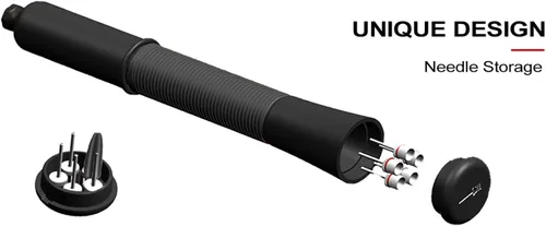 Miniatura 5 de Bomba de pelota con almacenamiento de agujas (nunca pierdas el pin), bomba de baloncesto con 5 agujas y cable extensible, bombas de fútbol, bomba
