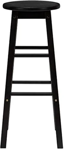 Miniatura 6 de PJ Wood Taburetes de cocina de asiento redondo clásico de 24 pulgadas de alto para hogares, espacios de comedor y bares con asientos sin espalda