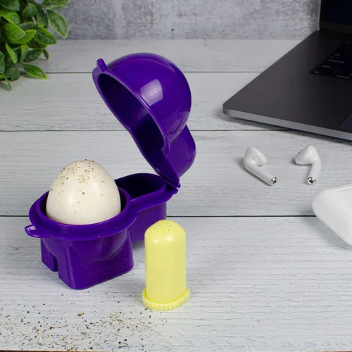 Miniatura 4 de Hutzler Recipiente para llevar huevo con salero, morado, huevo para llevar, morado