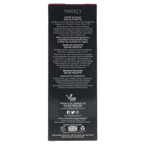 Miniatura 7 de Yardley of London Poppy & Violet Eau de Toilette, 4.2 fl oz
