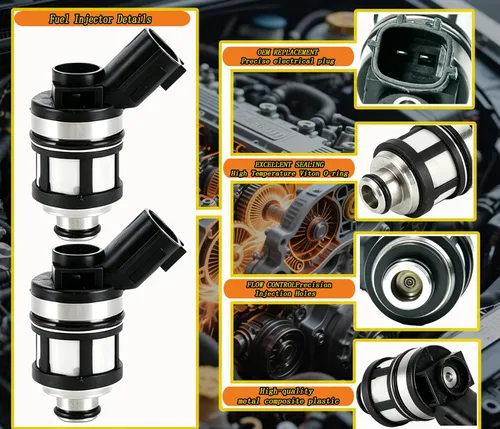Miniatura 3 de 6 unids inyector de combustible con enchufe de arnés para Nissan Frontier Pathfinder Xterra Reemplazo 1996-2004 para Nissan Frontier Pathfinder
