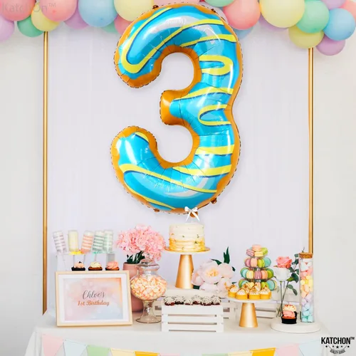 Miniatura 270 de KatchOn, Globo grande azul número 2 de 40 pulgadas Decoraciones de cumpleaños de Baby Shark para niño de 2 años Globo azul número 2 Globo