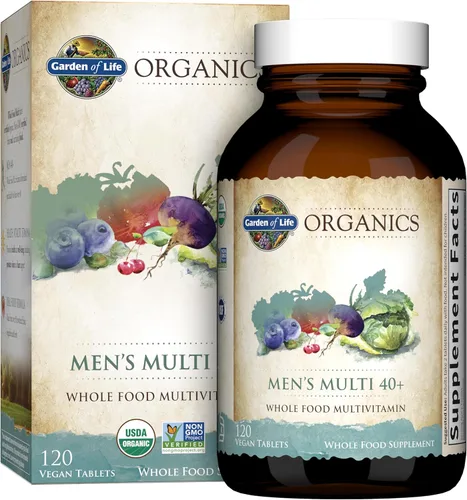 Miniatura 9 de Garden of Life Organics Multivitamínico de alimentos enteros para hombres de 40+, 60 tabletas, multivitamínico vegano para hombres para la salud