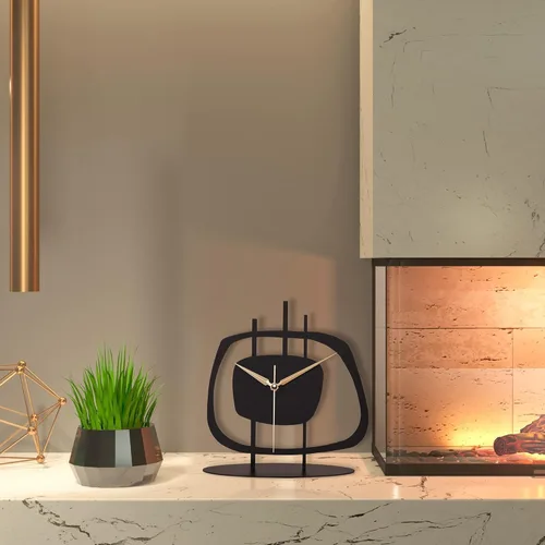 Miniatura 6 de muyika Reloj de mesa para sala de estar, oficina, mesita de noche, cocina, reloj de escritorio analógico con estante de noche silencioso