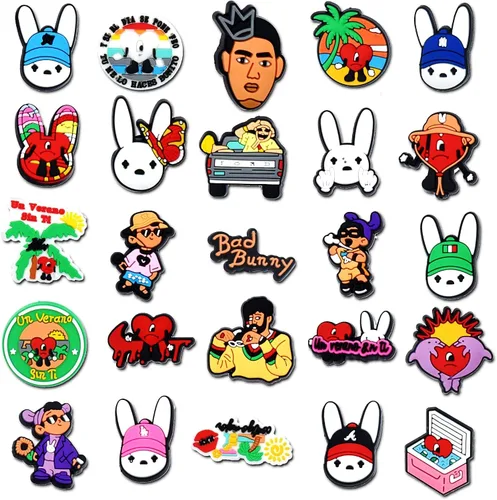 Miniatura 7 de SHINQEAR Dijes de zapatos de dibujos animados para decoración de zapatos, sandalias, pulsera de zapatos, pulseras, accesorios para hombres