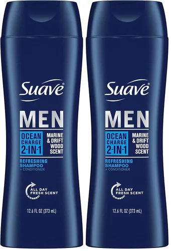 Miniatura 10 de Suave Men Ocean Charge - Champú y acondicionador refrescante 2 en 1 con Pro vitamina B5, hidrata y revitaliza el cabello, aroma Ocean Fresh, 6