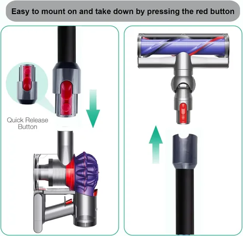 Miniatura 6 de GYLBF Varita de liberación rápida compatible con aspiradoras Dyson V15 V11 V10 V8 V7, tubo de extensión de accesorio para aspiradoras, 28.3 pulgadas