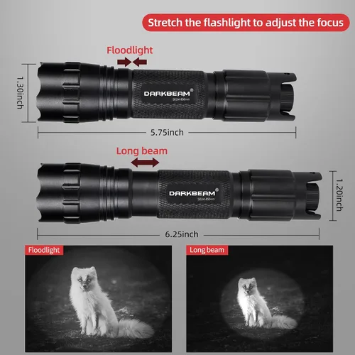 Miniatura 4 de DARKBEAM Linterna IR para suplemento de visión nocturna, luz LED de flash infrarroja de 850 nm recargable, iluminador de largo alcance continuo