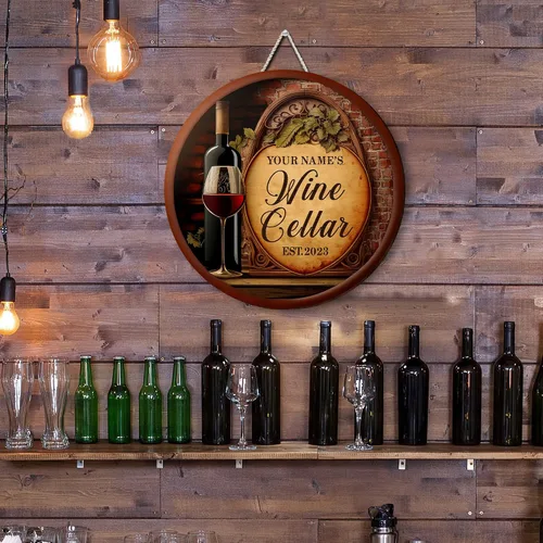 Miniatura 5 de Artsy Woodsy Letrero de madera de bodega personalizado (no tallado real), accesorios de placa artística de pared, regalos personalizados