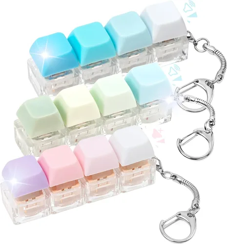 Miniatura 10 de Juguete Fidget de Teclado, 2 Piezas Llavero de Teclado Fidget Clicker de Teclado Fidget Silencioso Ruidoso Clicker Fidgets para Adultos Alivio