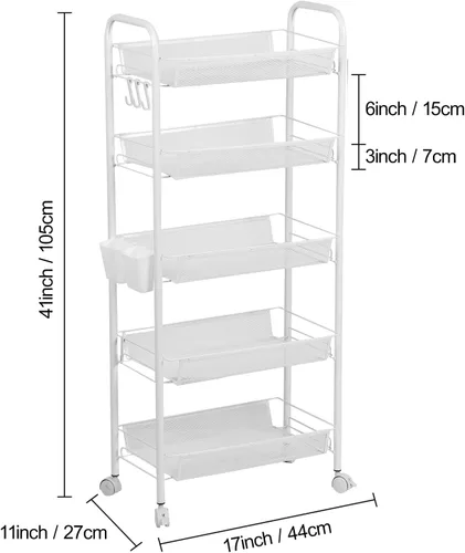 Miniatura 2 de Cesta de frutas y verduras para cocina, cesta de almacenamiento apilable de alambre de metal de 5 niveles, cesta organizadora de frutas y verduras
