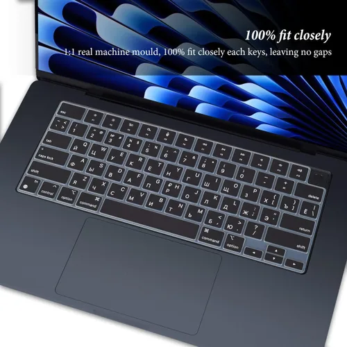 Miniatura 4 de Funda de teclado en idioma ruso para MacBook Air de 15.3 pulgadas A3448 A2941 A3114 A3241/MacBook Air de 13.6 pulgadas A3449 A3113 A2681 A3240