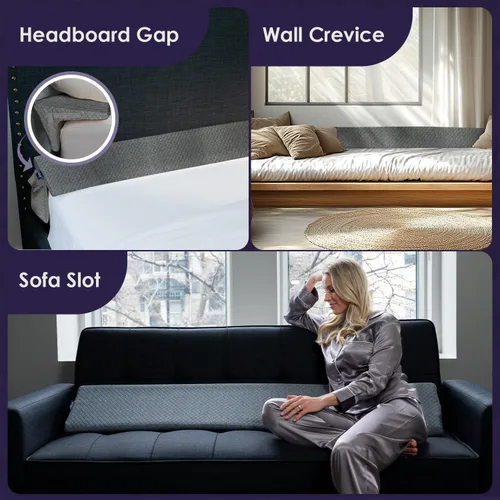 Miniatura 6 de XetraDesign Almohada de cuña de cama para espacio de cabecero de hasta 7 pulgadas, cuña triangular para espacio de cabecero, relleno de espacio