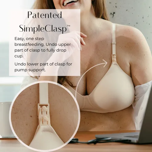 Miniatura 4 de Simple Wishes - Brasier de lactancia y manos libres en uno, cómodo, acolchado, talla 32 a talla más grande 40DD.