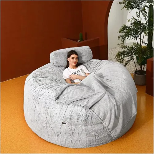 Miniatura 9 de NAZARR Puf para adultos (sin relleno), silla de puf gigante, sillas de puf grandes, funda para silla puff grande, silla puff para adultos de 5 pies