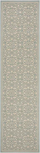 Miniatura 32 de SAFAVIEH Alfombra lavable para exteriores Linden Collection - 4 x 6 pies, aguamarina y crema, no desprende pelusa y fácil de limpiar, ideal