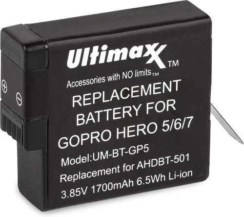 Miniatura 2 de Ultimaxx Cargador de batería USB dual para GoPro HERO 5, 6, 7 y 8 baterías con 2 baterías de repuesto de vida prolongada (1700 mAh, 3,85 V, 6,5 Wh)