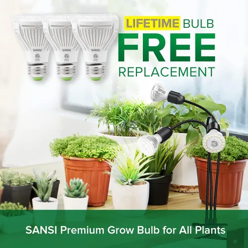 Miniatura 3 de SANSI Luces LED de Cultivo para Plantas de Interior, 450W Espectro Completo Lámpara de Cultivo de Cuello de Cisne de 3 Cabezales con Tecnología