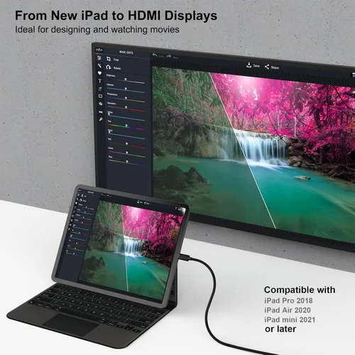 Miniatura 4 de BENFEI Cable USB C a HDMI de 3 pies, cable USB tipo C a HDMI, Thunderbolt 3/4 compatible con iPhone 15 Pro/Max, MacBook Pro/Air 2023, iPad Pro