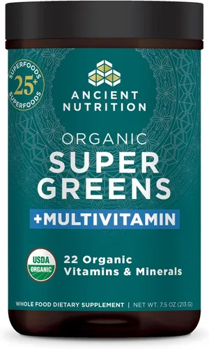 Miniatura 12 de Ancient Nutrition Supergreens Alkalize & Detox - Polvo de superalimento orgánico hecho de frutas reales, verduras y hierbas, para apoyo digestivo