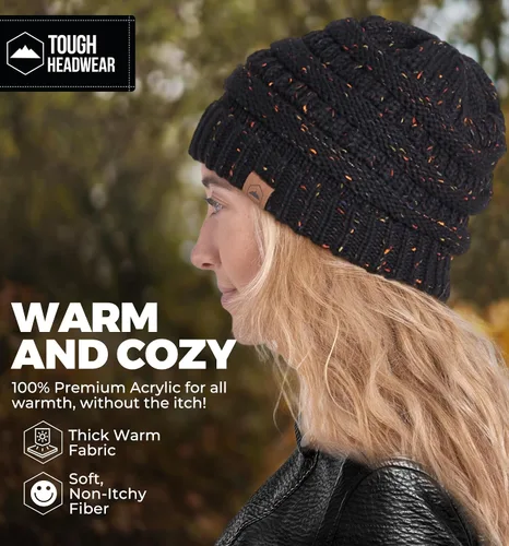 Miniatura 79 de Gorro de punto para mujer, cálido y suave, elástico, para clima frío de Tough Headwear