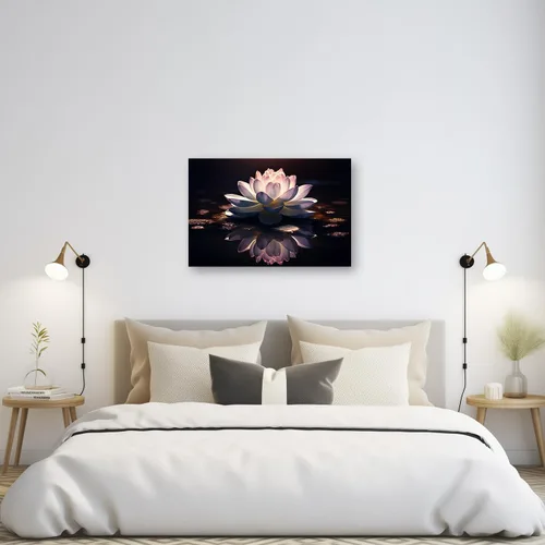 Miniatura 5 de CXHOSTENT Lienzo decorativo de flor de loto para pared, cuadros zen, decoración de pared, pintura floral rosa, meditación, espíritu, baño, yoga