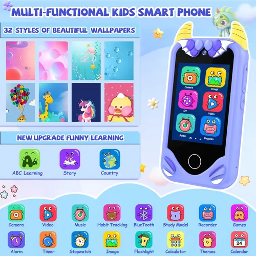 Miniatura 2 de Teléfono inteligente para niños - Regalo de cumpleaños de Navidad para niños de 3, 4, 5, 6 años, juguete para teléfono celular con pantalla táctil