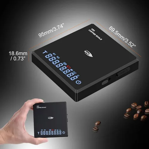 Miniatura 3 de IKAPE Mini báscula de café digital con temporizador, 4.4 lbs/0.00 oz de alta precisión recargable de goteo espresso con función de tara, pantalla