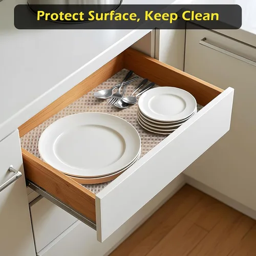 Miniatura 5 de Revestimiento para refrigerador, revestimientos impermeables para estantes y cajones para gabinete de cocina, tapete para baño debajo del fregadero
