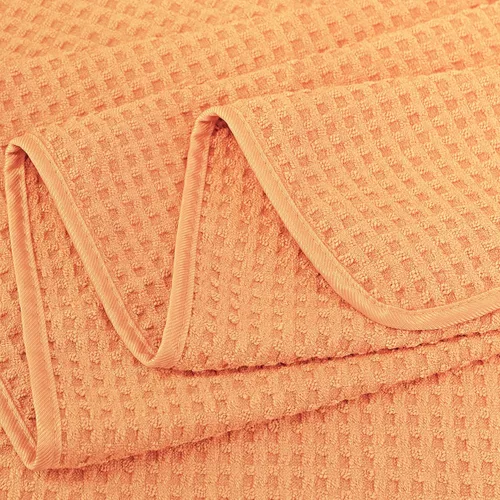Miniatura 3 de POLYTE Toalla de baño de microfibra de gran tamaño de secado rápido sin pelusas, 60 x 30 pulgadas, juego de 2 (naranja, tejido de gofre)