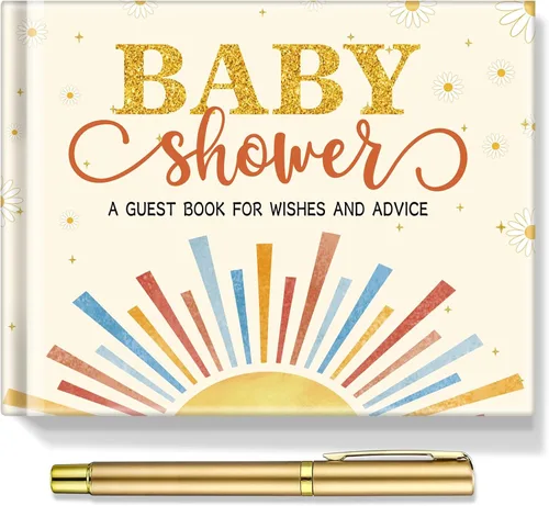 Miniatura 13 de Fuyoooo 27 piezas de libro de invitados para baby shower de safari en la jungla con tarjeta de lugar floral y sello de inicio de sesión para baby