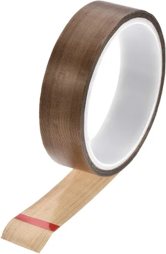 Miniatura 8 de uxcell Cinta de tela revestida de PTFE de 0.236 in Cinta de alta temperatura marrón para selladores de vacío, mano e impulso Cinta adhesiva