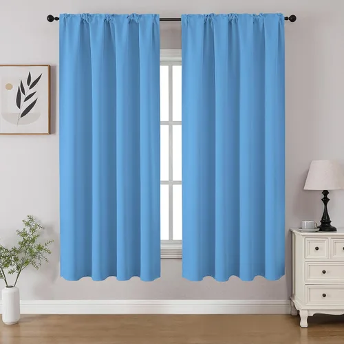 Miniatura 28 de CUCRAF - Cortinas opacas beige de 45 pulgadas, juego de 2 paneles con bolsillo para barra, cortinas para oscurecer dormitorios y sala de estar